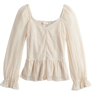 Cream Long Sleeve Blouse - LC